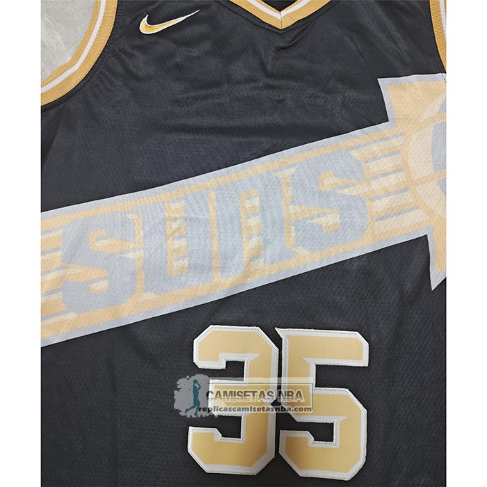 Camiseta Phoenix Suns Kevin Durant NO 35 Select Series Oro Negro